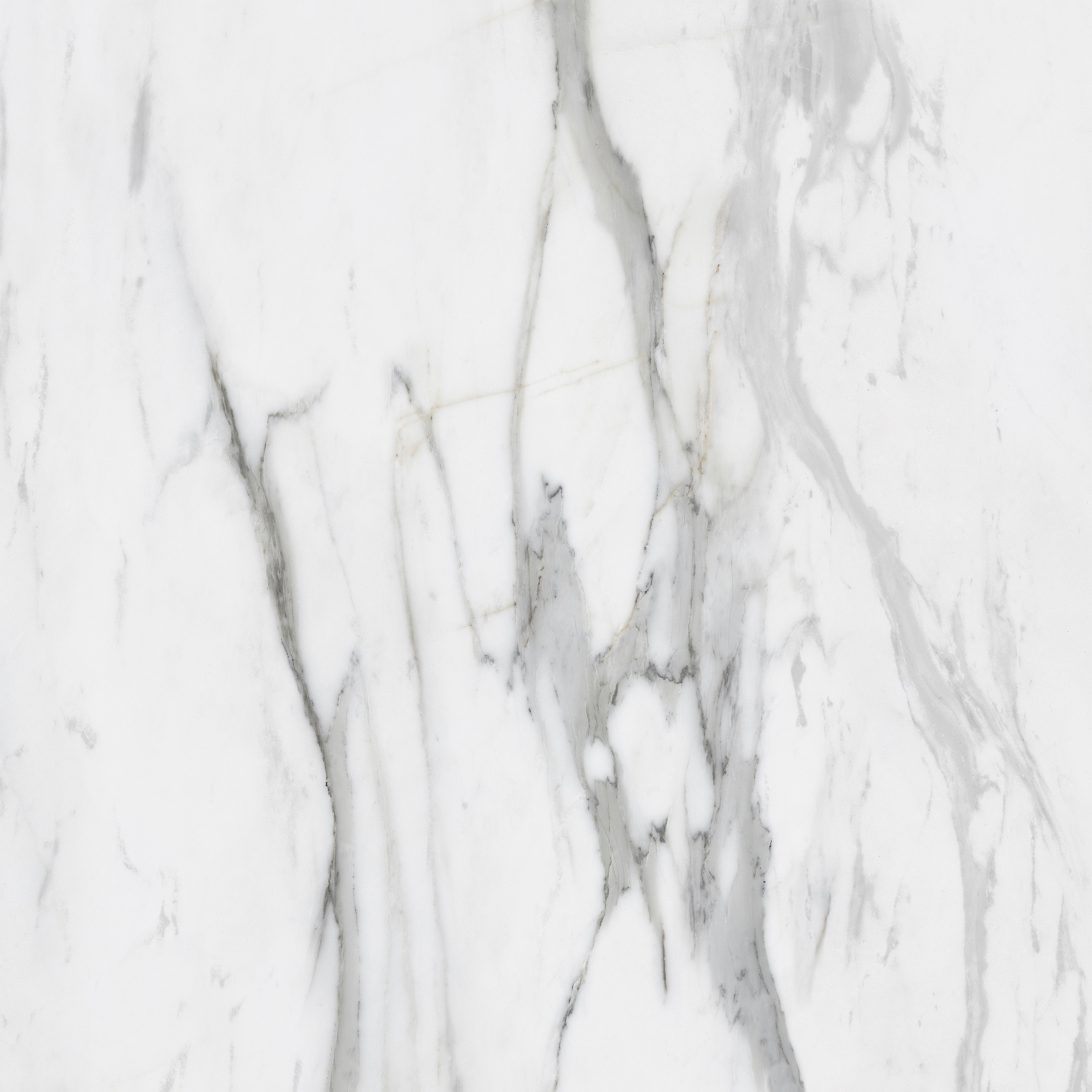 "White 'Calacatta Gold' marble digital texture with flowing grey and rich gold veins."