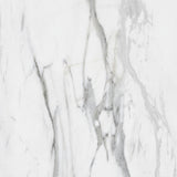 "White 'Calacatta Gold' marble digital texture with flowing grey and rich gold veins."
