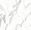 White 'Statuario' marble digital texture with dramatic grey veins, grand 3.6x3.6m format."